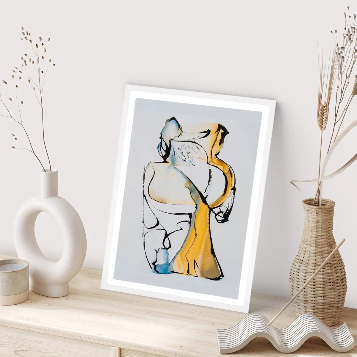 Poster in einem weißen Rahmen - Abstraktion aus Glas - 70x100 cm