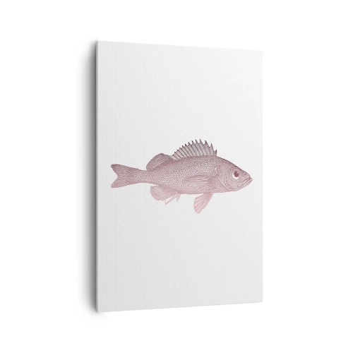 Bild auf Leinwand - Leinwandbild - Detaillierte Darstellung eines Fisches auf weißem Hintergrund - 70x100cm - Großäugiger Fisch - Moderne Wanddekoration für Wohnzimmer und Schlafzimmer ARTTOR