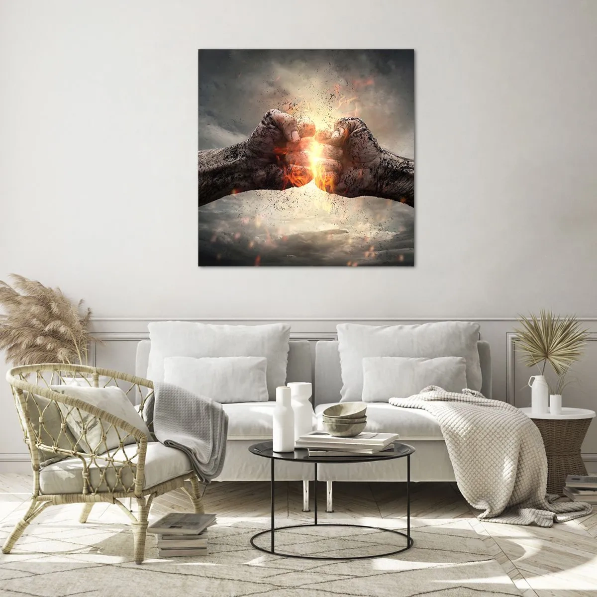 Glasbild - Bild auf glas - Steh auf für einen Kampf - 40x40 cm