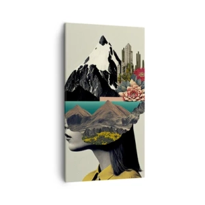 Bild auf Leinwand - Leinwandbild - Frau – bleibt immer ein Geheimnis - 45x80 cm