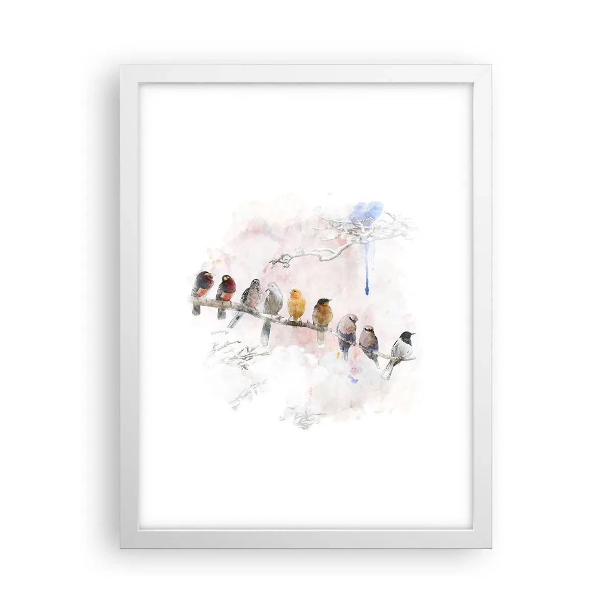 Poster in einem weißen Rahmen - Geflügeltes Treffen - 30x40 cm