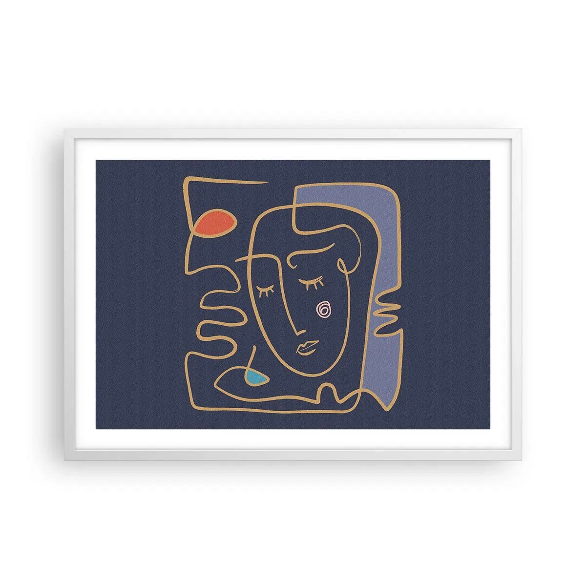 Poster in einem weißen Rahmen - In Gedanken - 70x50 cm