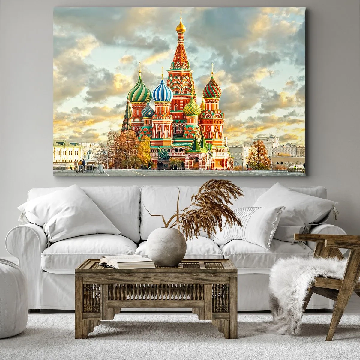 Bild auf Leinwand - Leinwandbild - Eine farbenfrohe Kathedrale mit charakteristischen Kuppeln - 70x50cm - Selbst Disney würde nicht darauf kommen - Moderne Wanddekoration für Wohnzimmer und Schlafzimmer ARTTOR