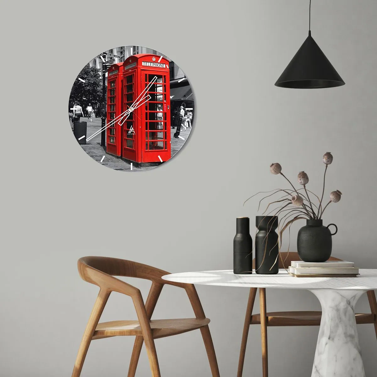 Wanduhr - Glasuhr - , - 40x40 cm