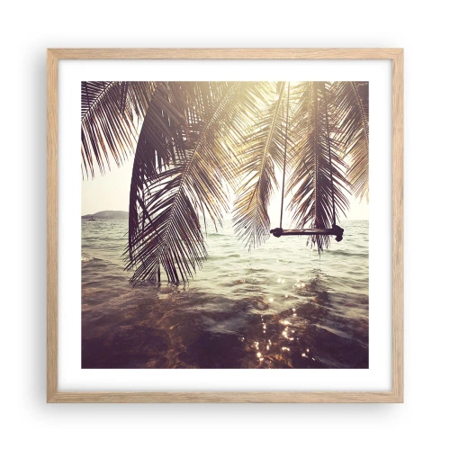 Poster in einem Rahmen aus heller Eiche - Sie können nach Belieben in den Wolken schwingen - 50x50 cm