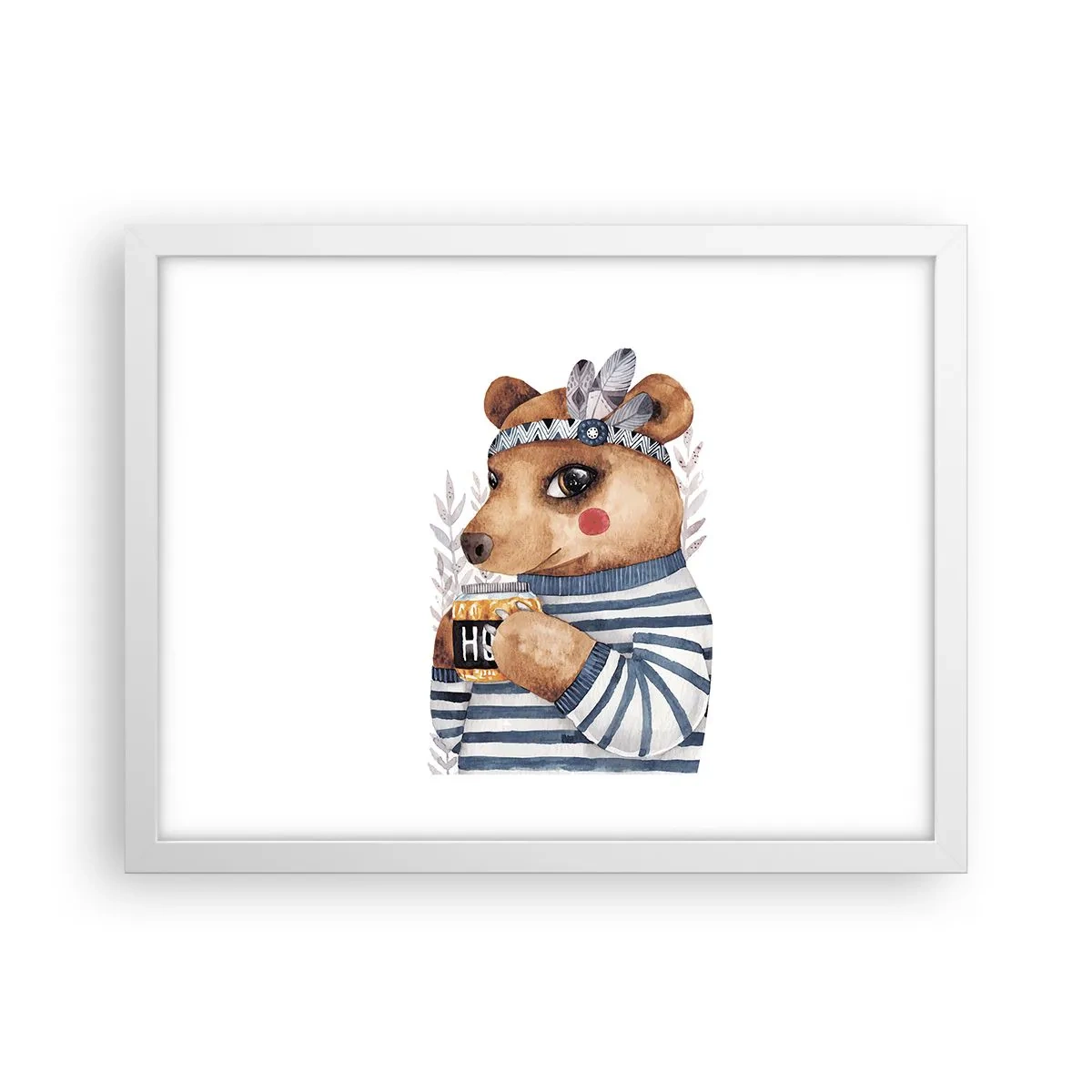 Poster in einem weißen Rahmen - Süße Bärin - 40x30 cm