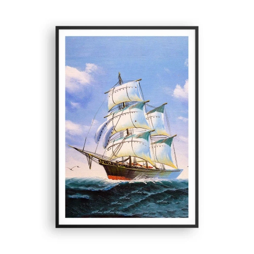 Poster in einem schwarzem Rahmen - Mit Stolz mit dem Wind - 70x100 cm