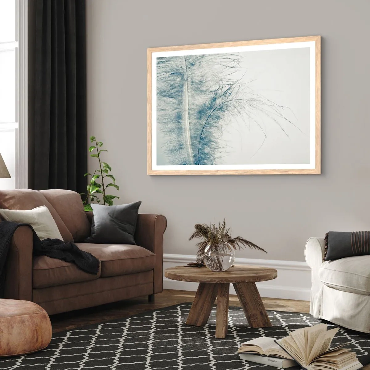 Poster in einem Rahmen aus heller Eiche - Flüstern der Natur - 70x50 cm