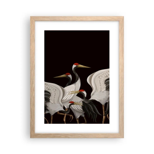 Poster in einem Rahmen aus heller Eiche - Vogelsachen - 30x40 cm