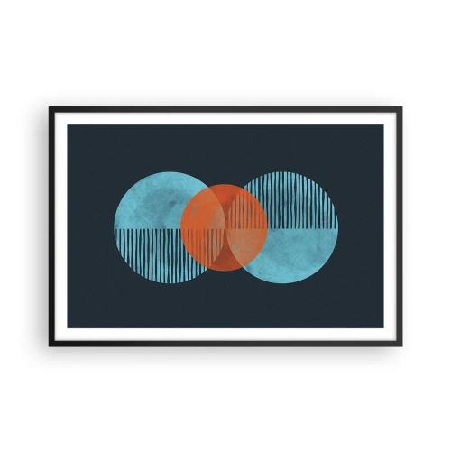 Poster in einem schwarzem Rahmen - Symmetrische Komposition - 91x61 cm
