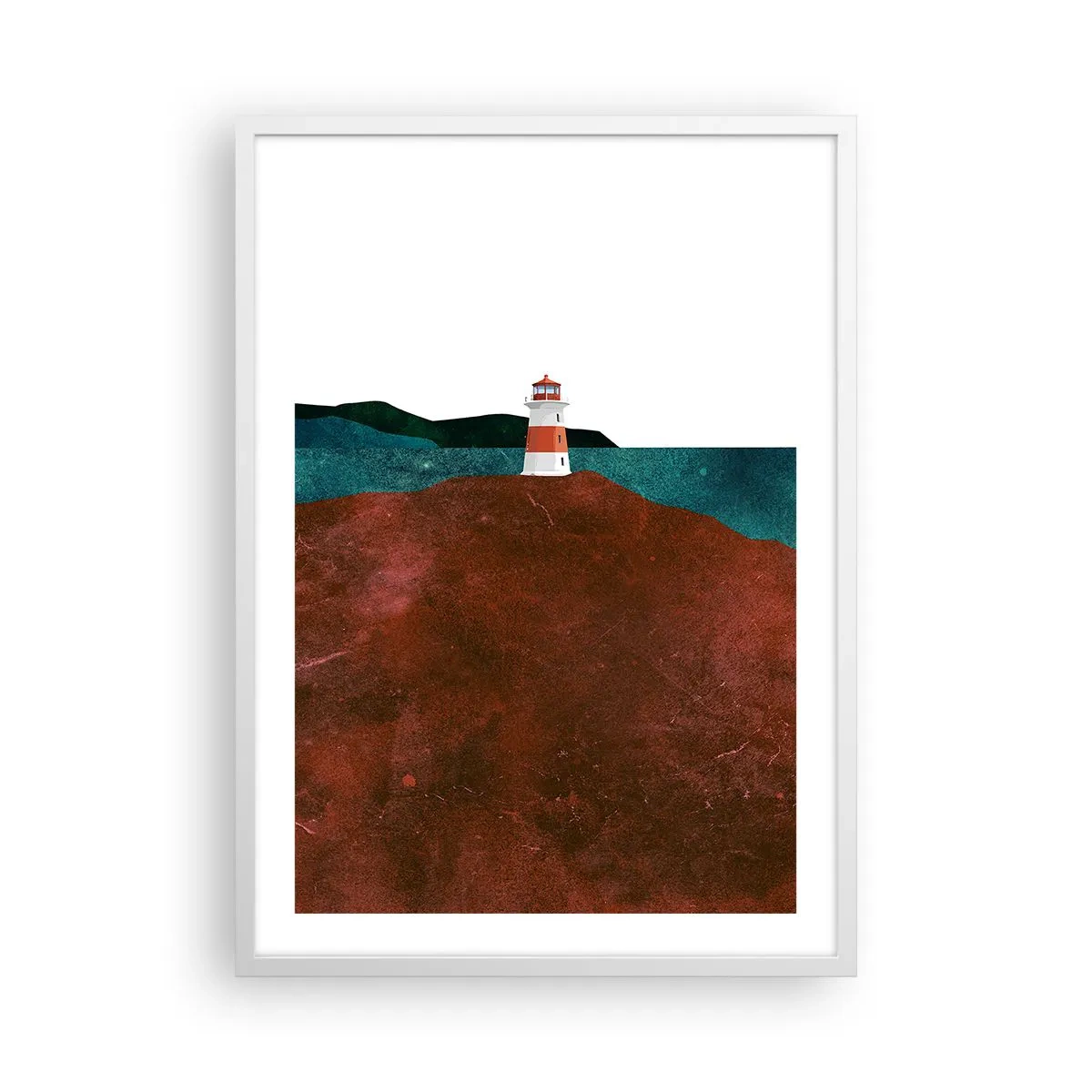 Poster in einem weißen Rahmen - Aufs Meer starren - 50x70 cm