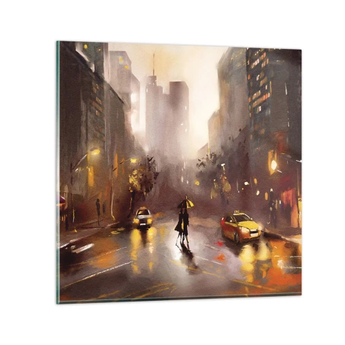 Glasbild - Bild auf glas - Im Licht von New York - 70x70 cm