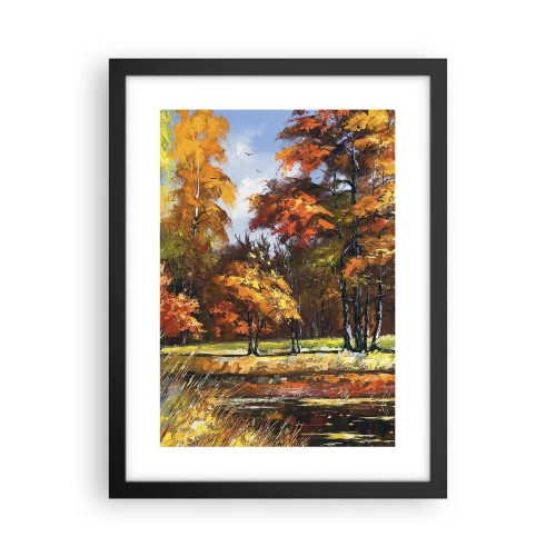 Poster in einem schwarzem Rahmen - Landschaft in Gold und Bronze - 30x40 cm