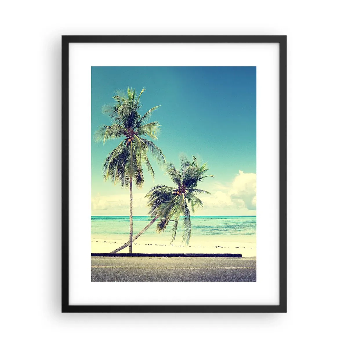 Poster in einem schwarzem Rahmen - Zeit um in die Ferien zu starten - 40x50 cm