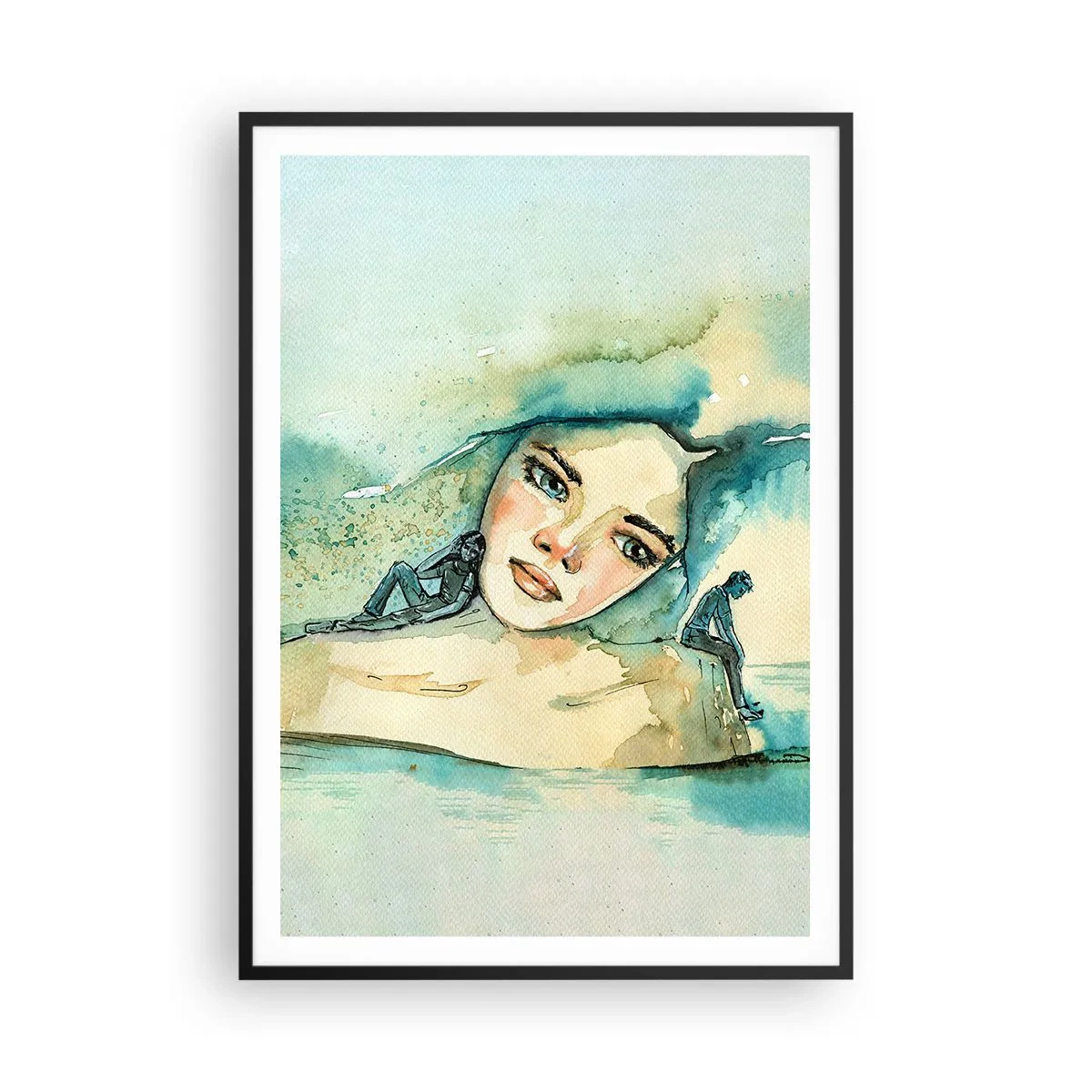 Poster in einem schwarzem Rahmen - Bin ich blau? - 70x100 cm