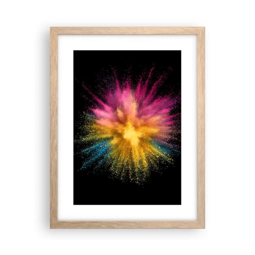 Poster in einem Rahmen aus heller Eiche - Die Geburt der Farben - 30x40 cm