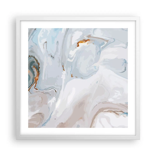 Poster in einem weißen Rahmen - Das Weiß wird erhoben - 50x50 cm