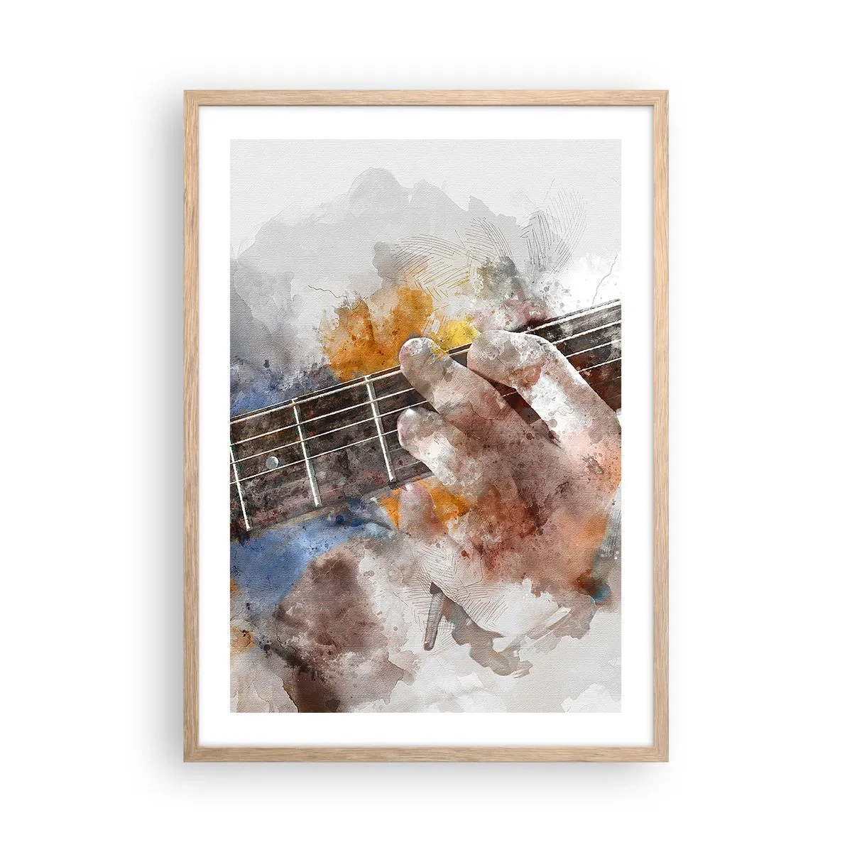 Poster in einem Rahmen aus heller Eiche - Poesie zwischen den Saiten - 50x70 cm