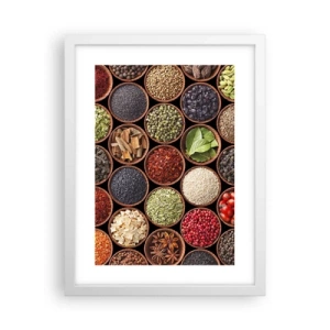 Poster in einem weißen Rahmen - Alle Aromen der Welt - 30x40 cm