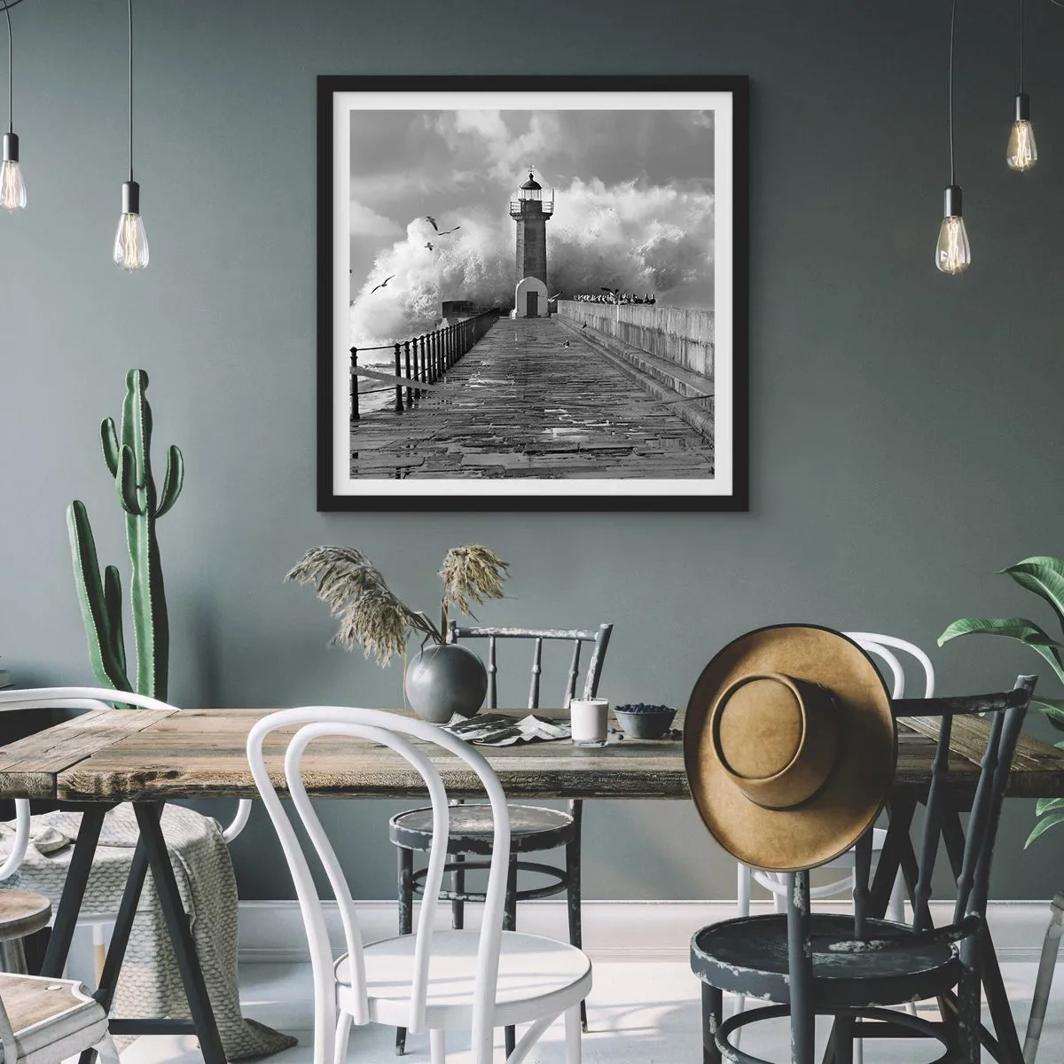 Poster in einem schwarzem Rahmen - Furchtlos - 30x30 cm