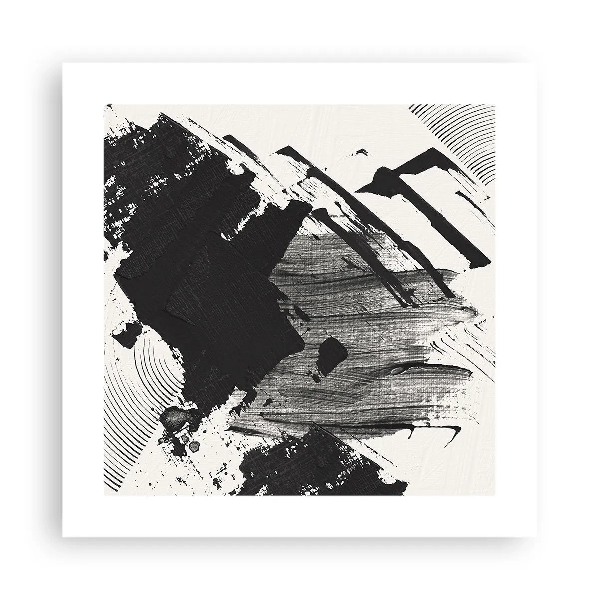 Poster - Abstraktion – Ausdruck von Schwarz - 40x40 cm
