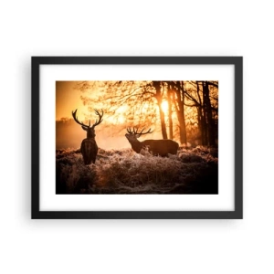 Poster in einem schwarzem Rahmen - Der Traum eines Jägers - 40x30 cm