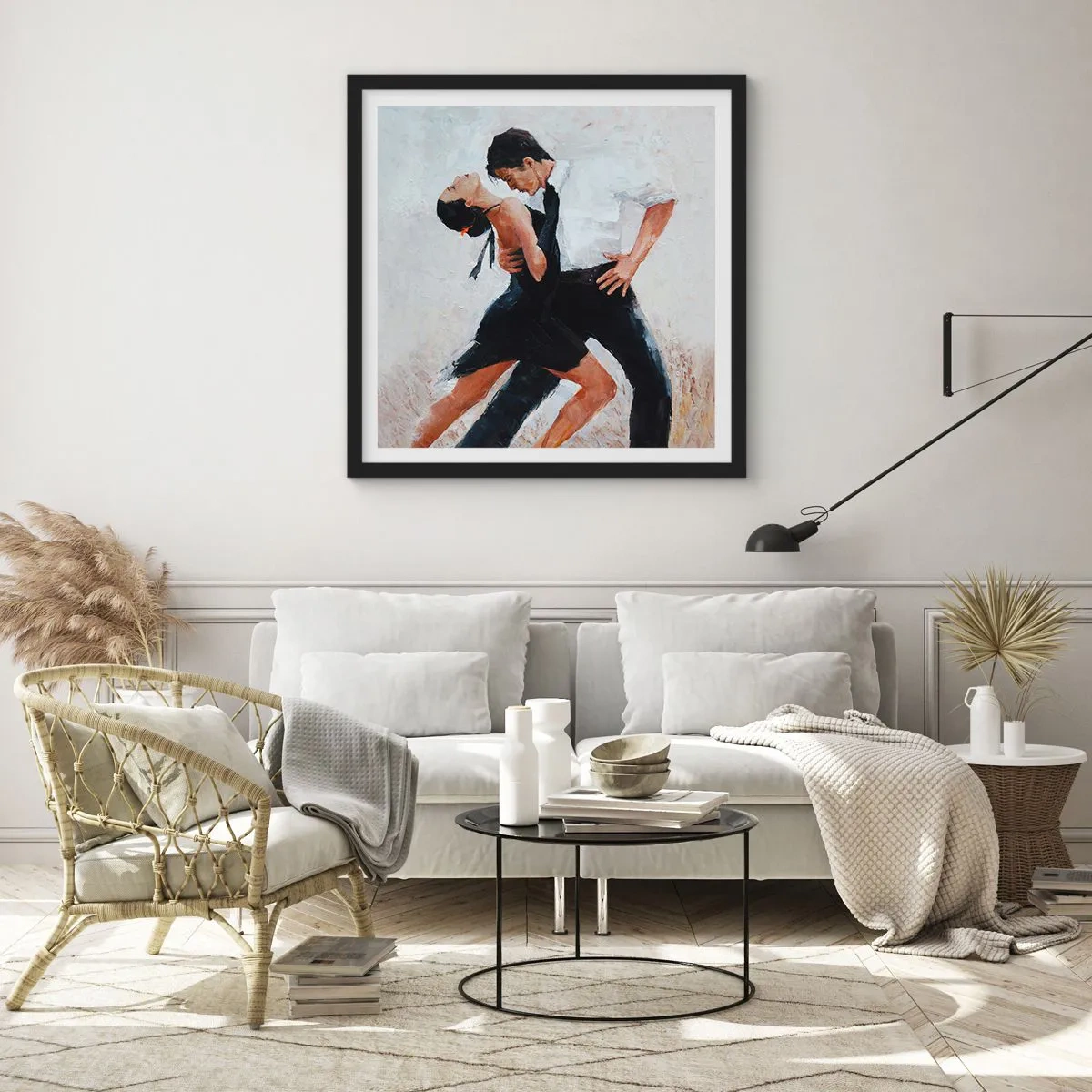 Poster in einem schwarzem Rahmen - Tango meiner Träume und Träume - 50x50 cm