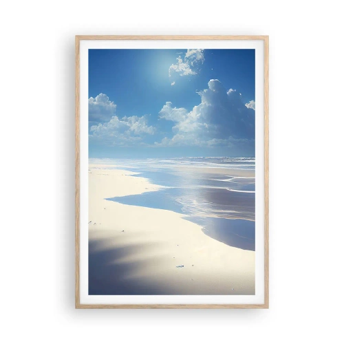 Poster in einem Rahmen aus heller Eiche - Paradiesischer Urlaub - 70x100 cm