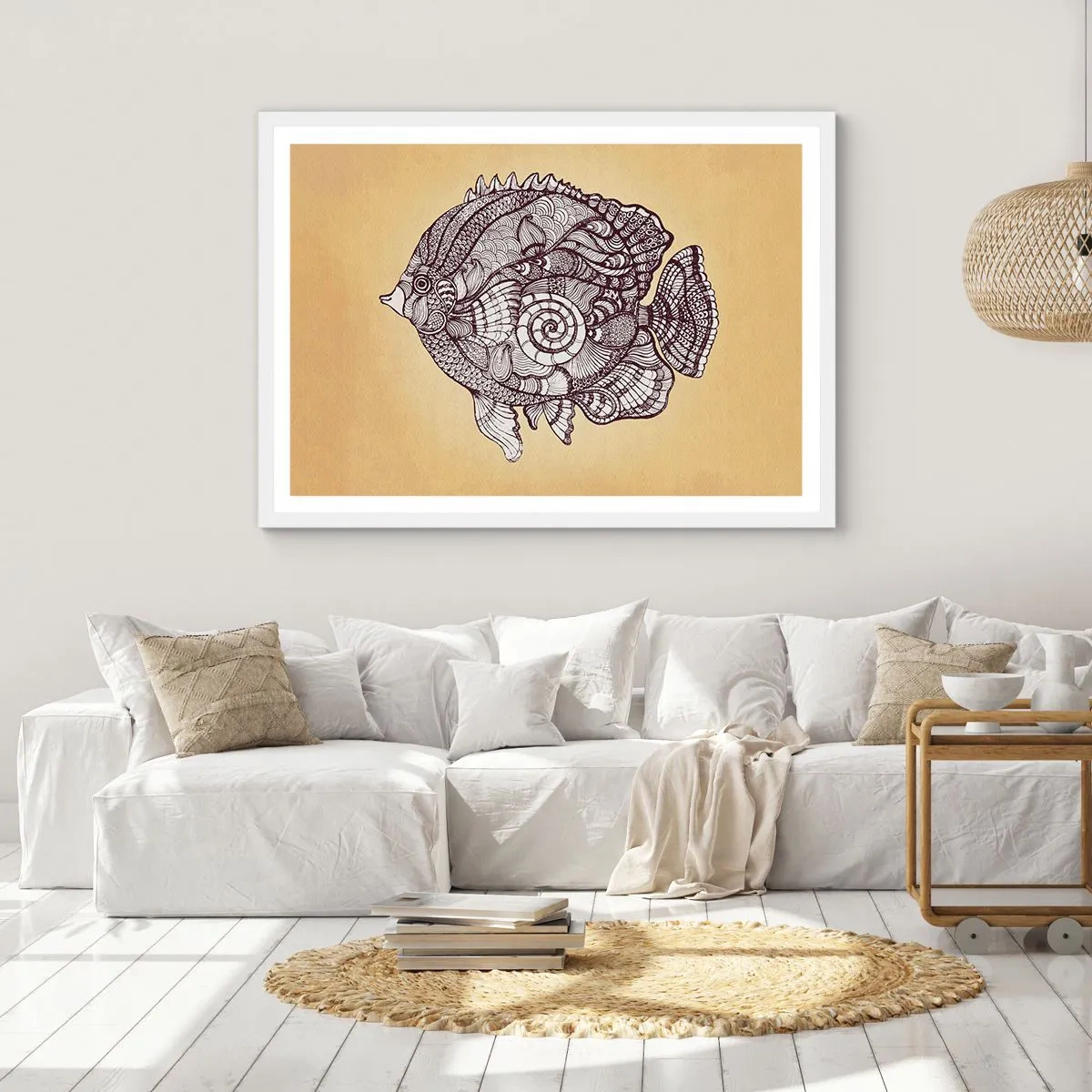 Poster in einem weißen Rahmen - Aus dem Ozean der Ornamente - 40x30 cm