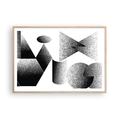 Poster in einem Rahmen aus heller Eiche - Winkel und Ovale - 100x70 cm