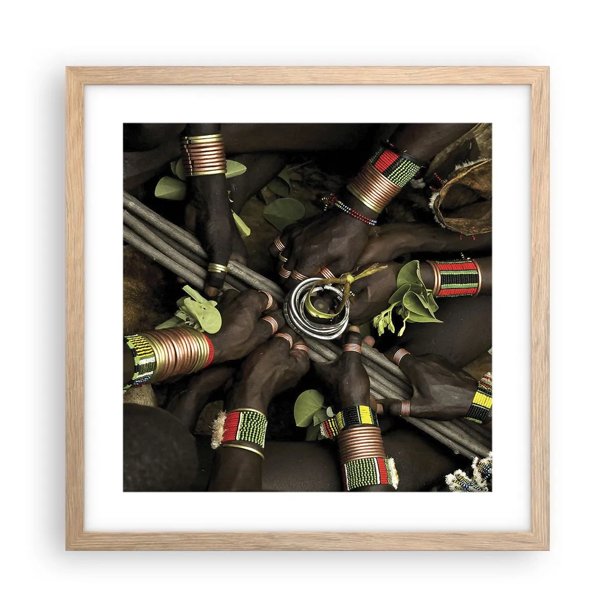 Poster in einem Rahmen aus heller Eiche - Wir sind zusammen - 40x40 cm