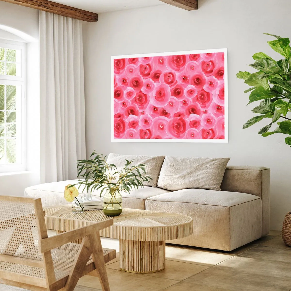 Poster - Oben und unten Rosen - 91x61 cm