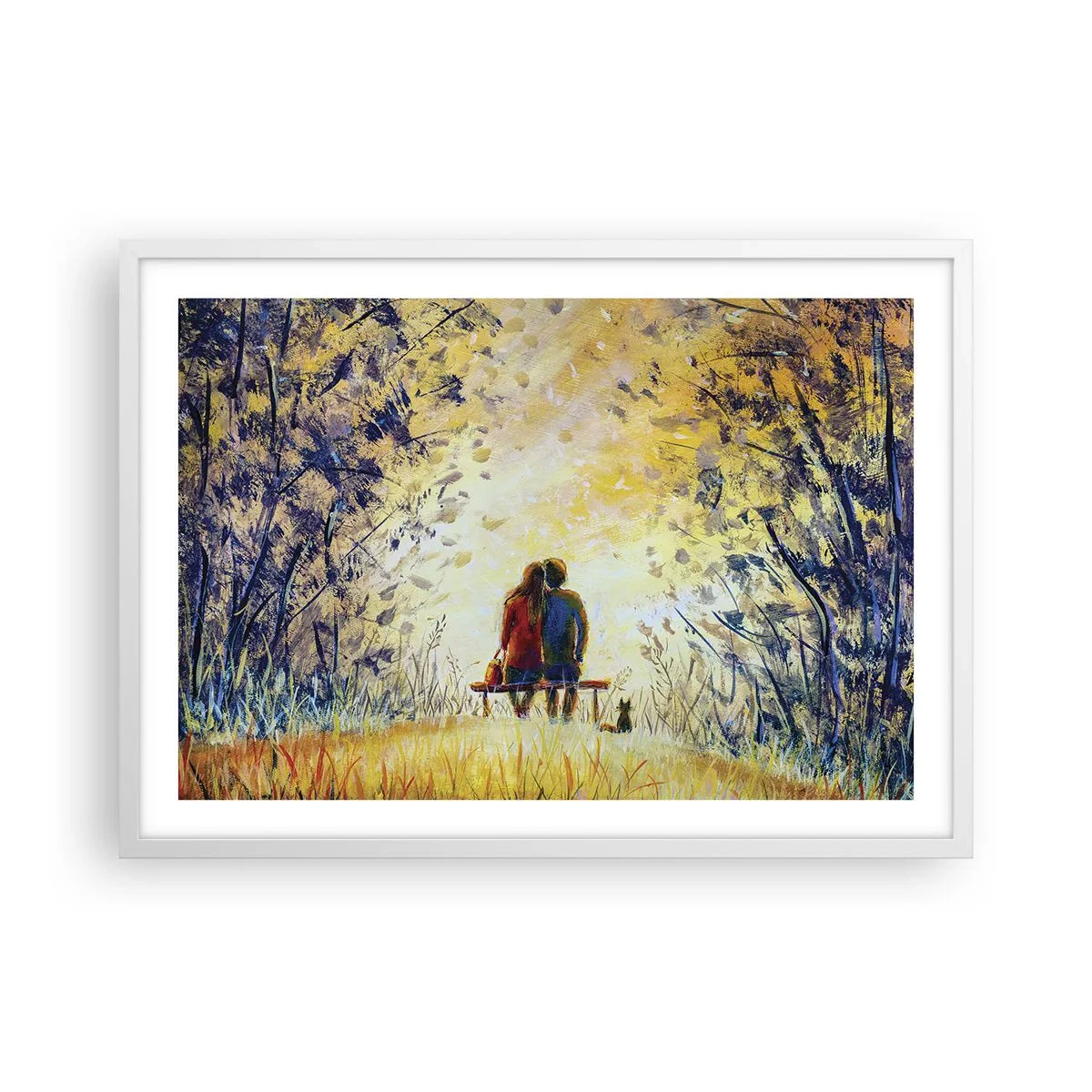 Poster in einem weißen Rahmen - Magischer Augenblick - 70x50 cm