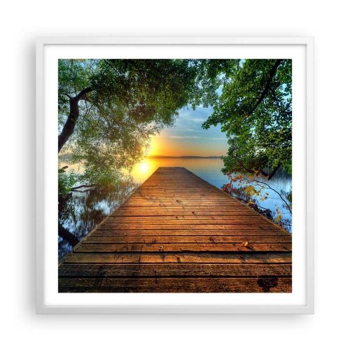 Poster in einem weißen Rahmen - Nimm dir Zeit, setz dich hin - 60x60 cm