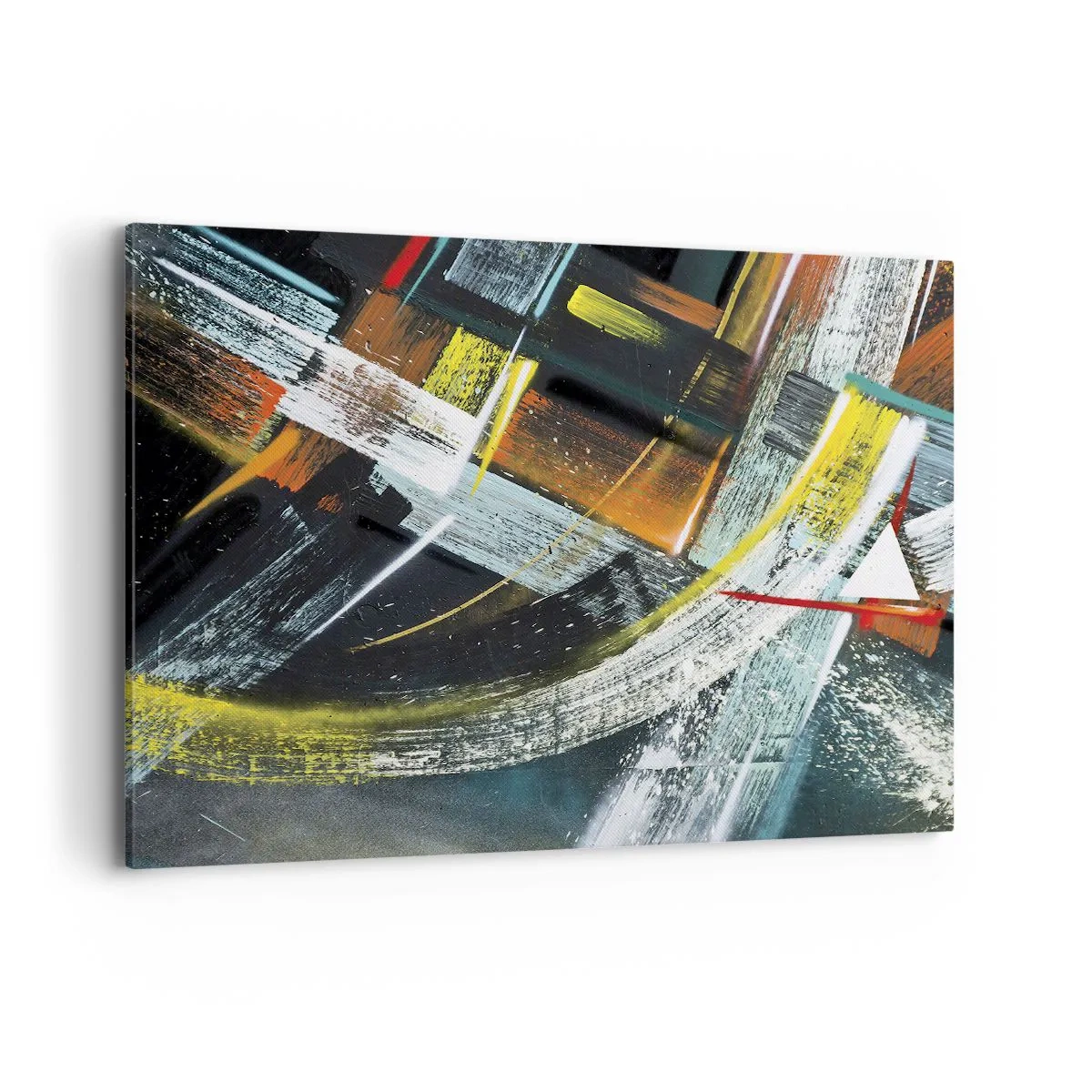 Bild auf Leinwand - Leinwandbild - Bunte abstrakte Pinselstriche - 100x70cm - Energie der Bewegung - Moderne Wanddekoration für Wohnzimmer und Schlafzimmer ARTTOR