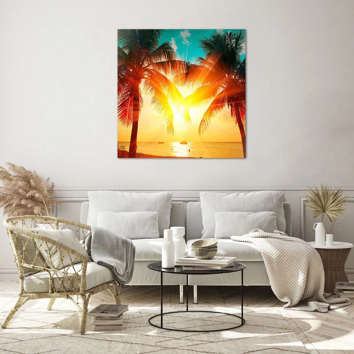 Glasbild - Bild auf glas - Exotisches Paar - 30x30 cm