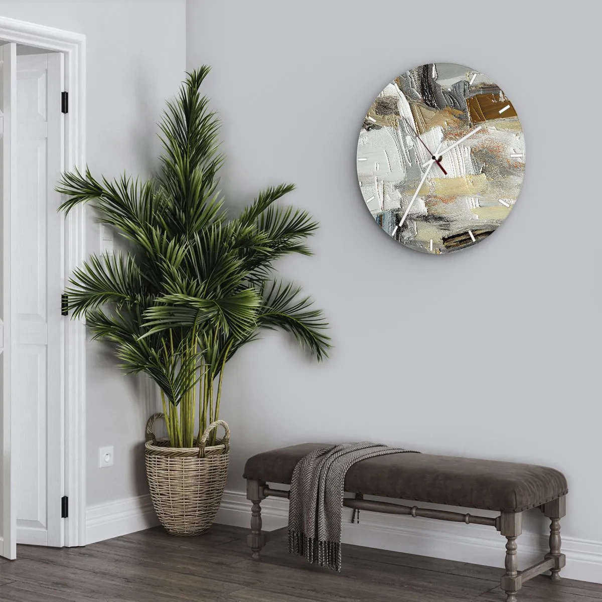 Wanduhr - Glasuhr - Bunte Schichten - 30x30 cm