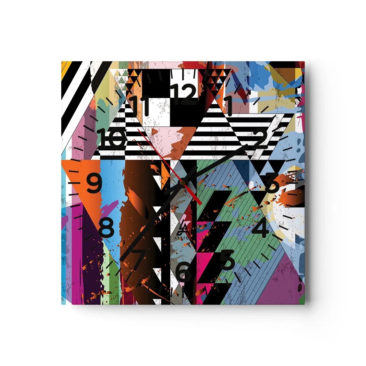 Wanduhr - Glasuhr - Geometrisch und organisch - 30x30 cm