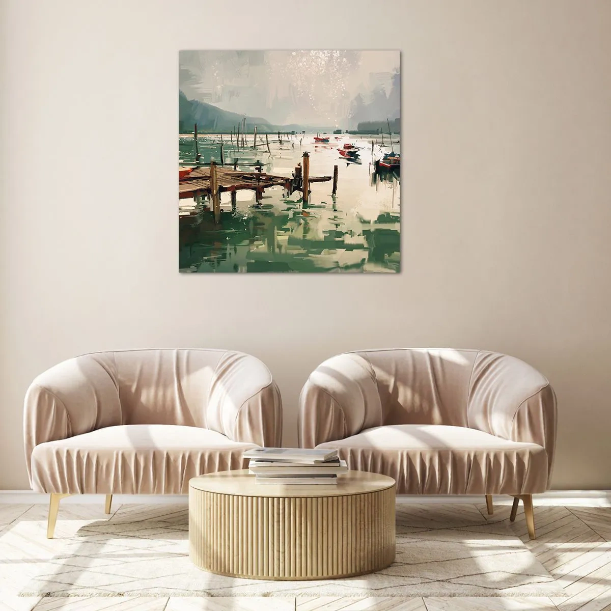 Glasbild - Bild auf glas - Durchnässt in einem geschmolzenen Mond - 60x60 cm