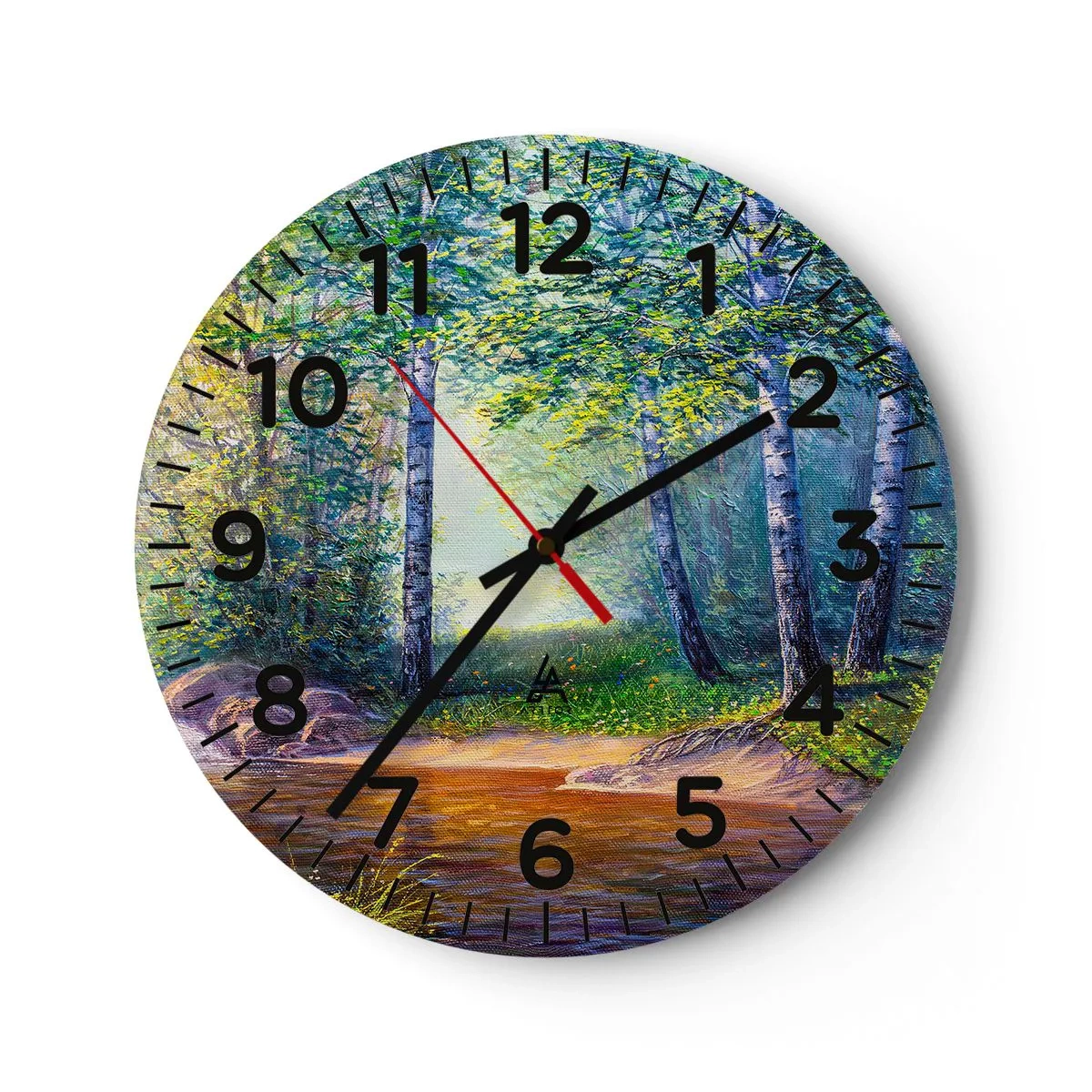 Wanduhr - Glasuhr - Idyllische Landschaft - 30x30 cm