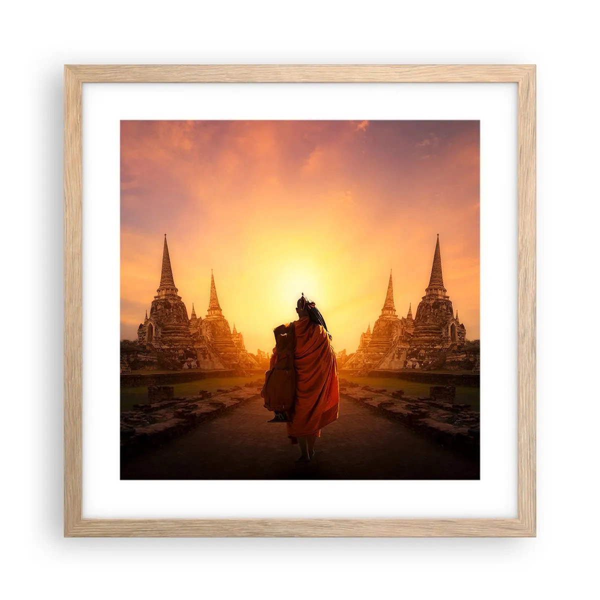 Poster in einem Rahmen aus heller Eiche - In Frieden für die Ewigkeit - 40x40 cm