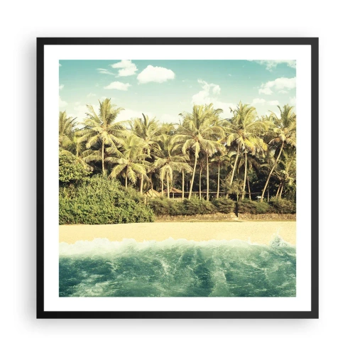 Poster in einem schwarzem Rahmen - Wie wäre es hier? - 60x60 cm