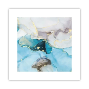 Poster - Eine Studie über das Zusammentreffen von Grau und Türkis - 30x30 cm