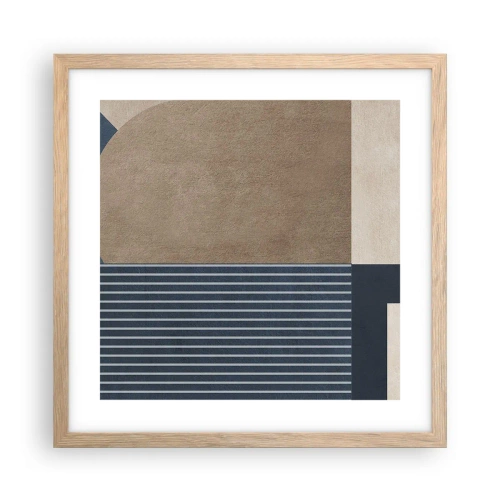 Poster in einem Rahmen aus heller Eiche - Komposition aus Einfachheit und Rundheit - 40x40 cm