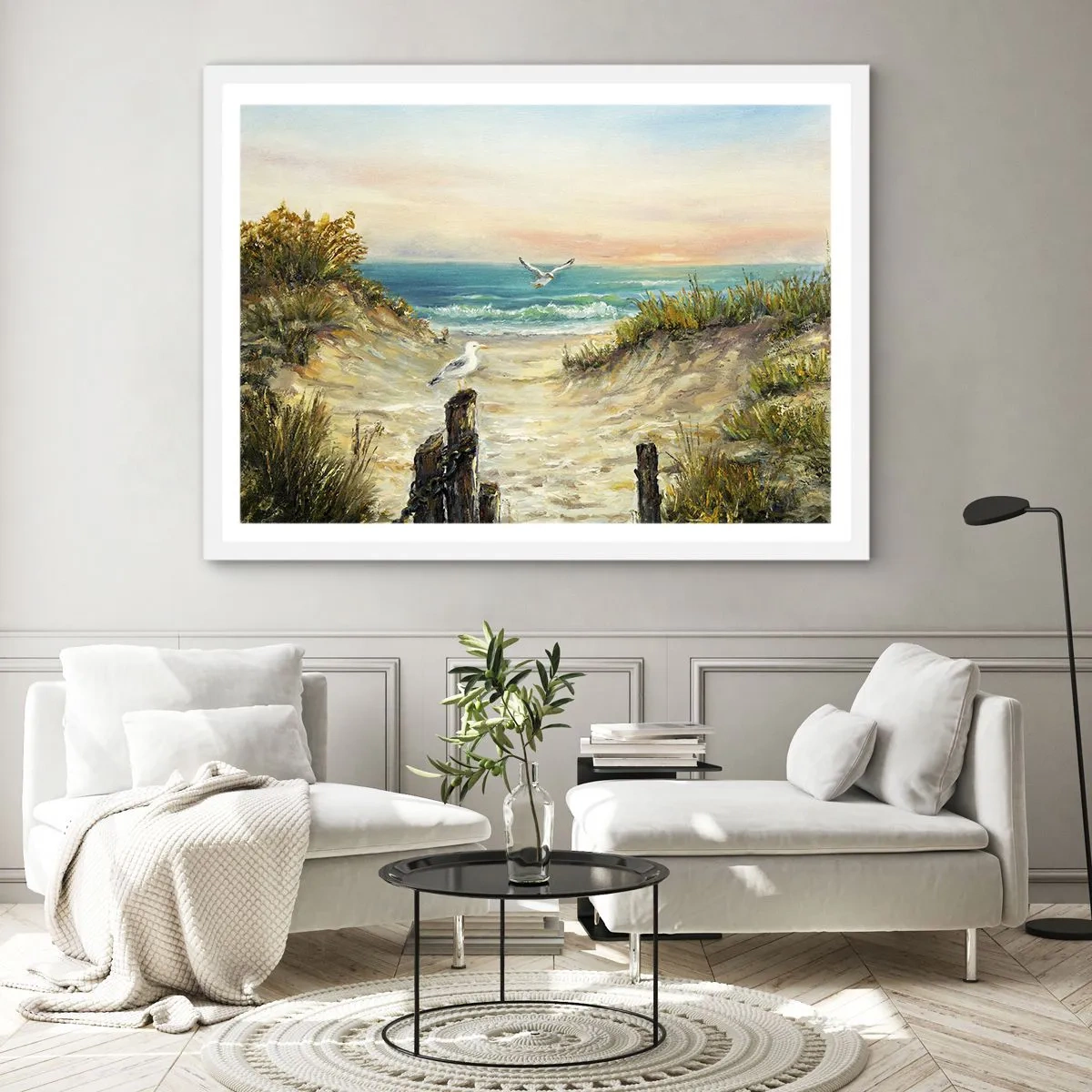 Poster in einem weißen Rahmen - Windlose Abgeschiedenheit - 50x40 cm