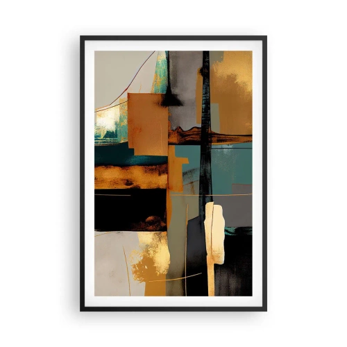 Poster in einem schwarzem Rahmen - Abstraktion – Licht und Schatten - 61x91 cm