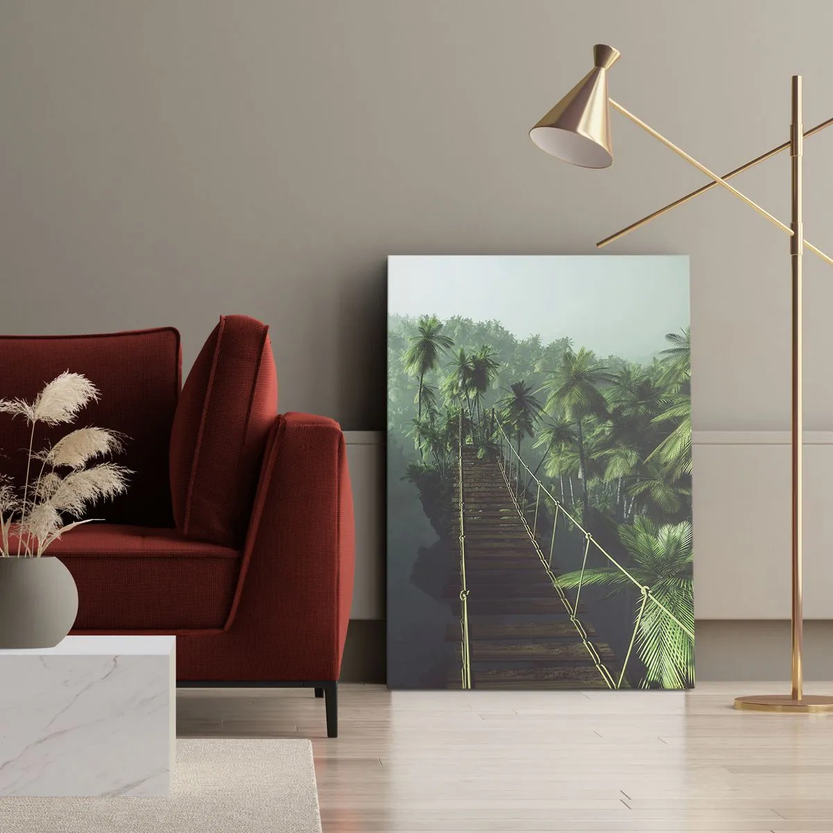 Bild auf Leinwand - Leinwandbild - Über der Brandung des Grüns - 55x100 cm