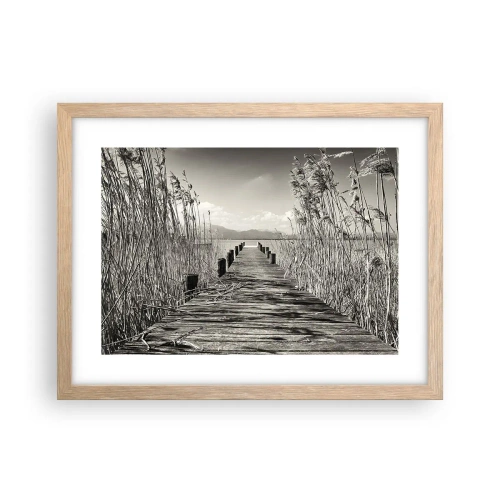 Poster in einem Rahmen aus heller Eiche - In der Stille des Grases - 40x30 cm