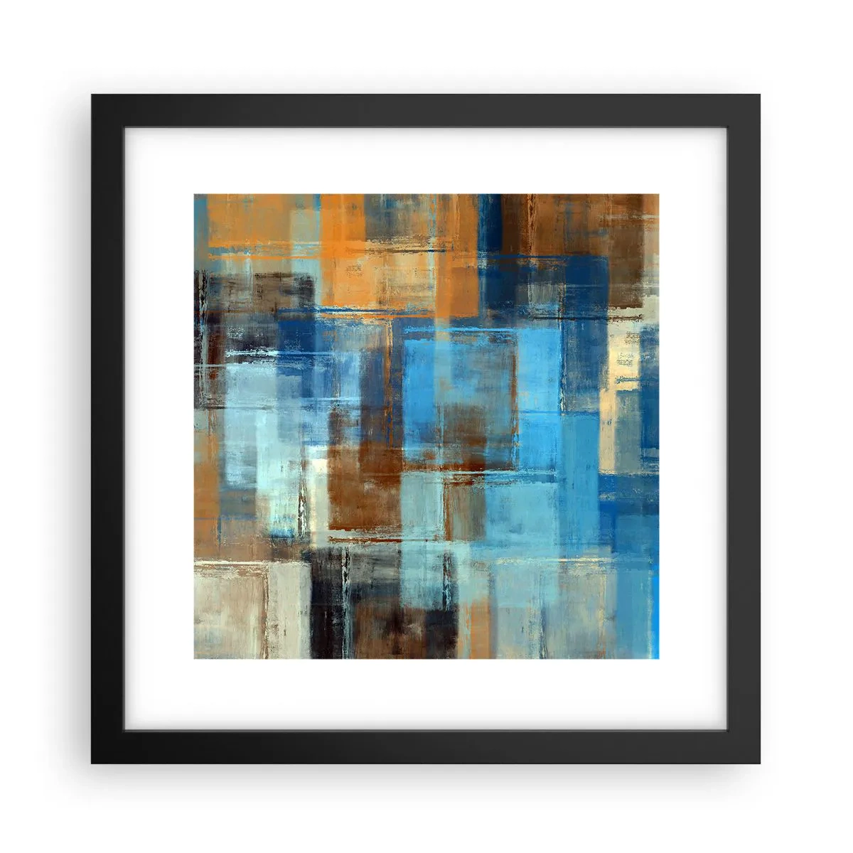 Poster in einem schwarzem Rahmen - Durch den blauen Schleier - 30x30 cm
