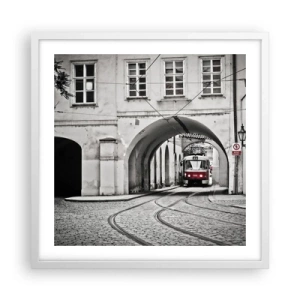 Poster in einem weißen Rahmen - Durch das Stadtlabyrinth - 50x50 cm